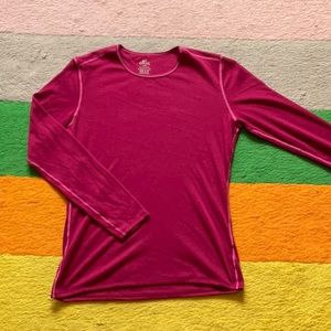 magenta long sleeve shirt